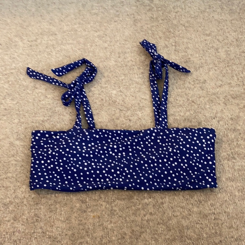 Cute blue pika dot swim top